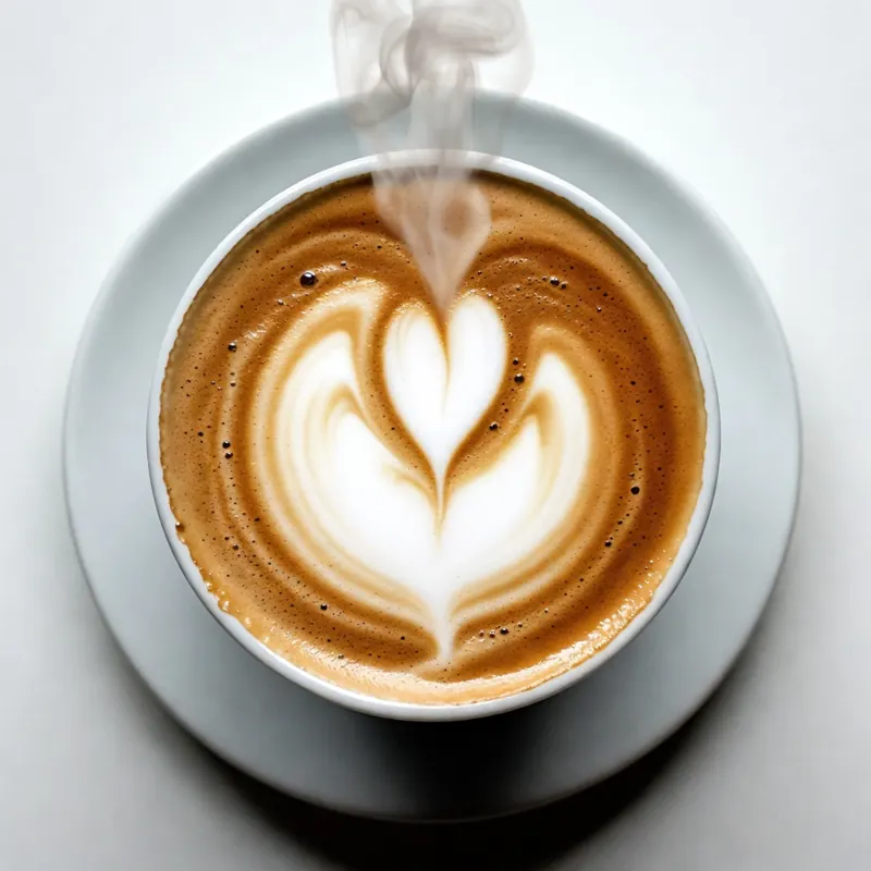 Latte art van bovenaf